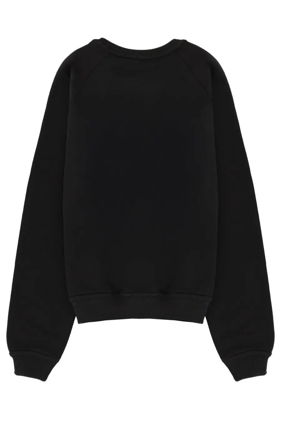 Kenzo women’s black crewneck sweatshirt with ribbed cuffs and hem featuring the Boke Heart design