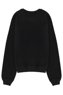 Kenzo women’s black crewneck sweatshirt with ribbed cuffs and hem featuring the Boke Heart design
