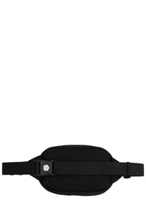 Kenzo women’s pouch boke flower black mesh waist bag with minimalist design and white floral logo on buckle