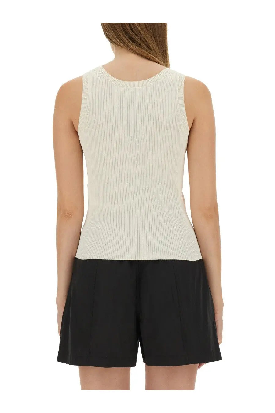 Kenzo women’s cream-colored ribbed knit sleeveless tank top made of soft material for casual wear