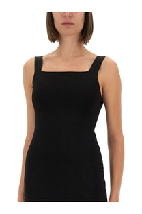Khaite women’s dixi black sleeveless dress with square neckline and fitted silhouette perfect for elegant occasions