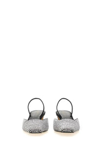Khaite women’s Roosevelt shoe black black and silver crystal-embellished slingback flats with sleek modern design
