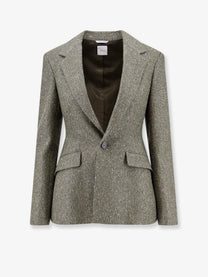Dior Women's Khaki Donegal Tweed Blazer vert
