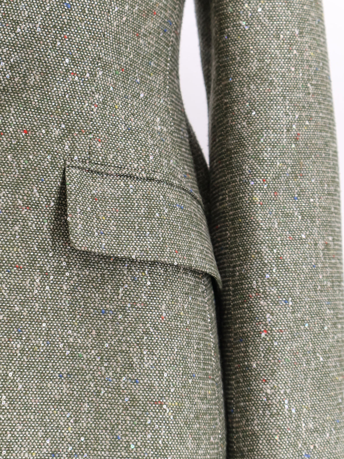 Dior Women's Khaki Donegal Tweed Blazer vert