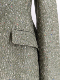 Dior Women's Khaki Donegal Tweed Blazer vert