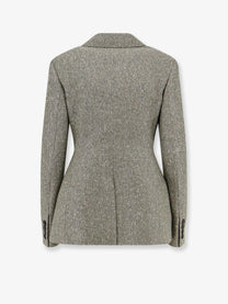 Dior Women's Khaki Donegal Tweed Blazer vert