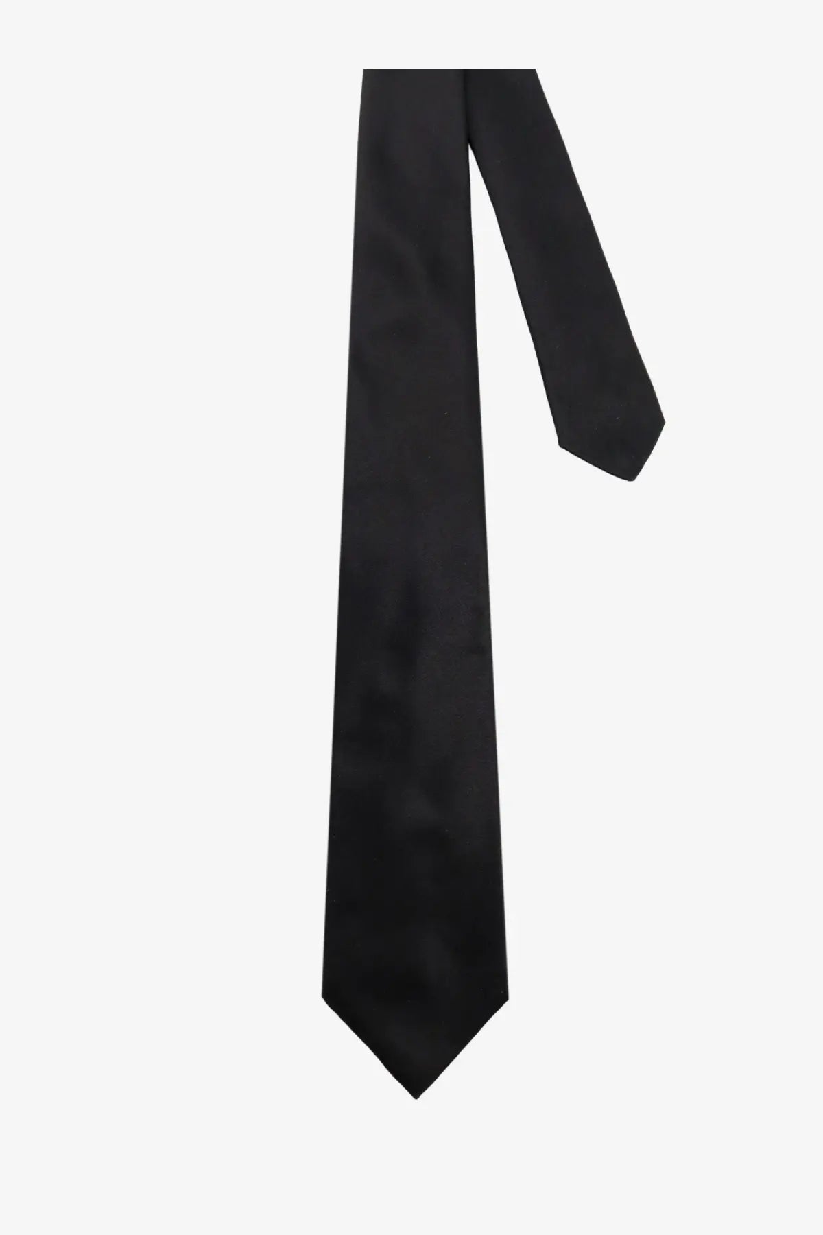 A sleek black silk tie with subtle sheen and classic pointed ends from Kiton men’s silk tie multicolor collection