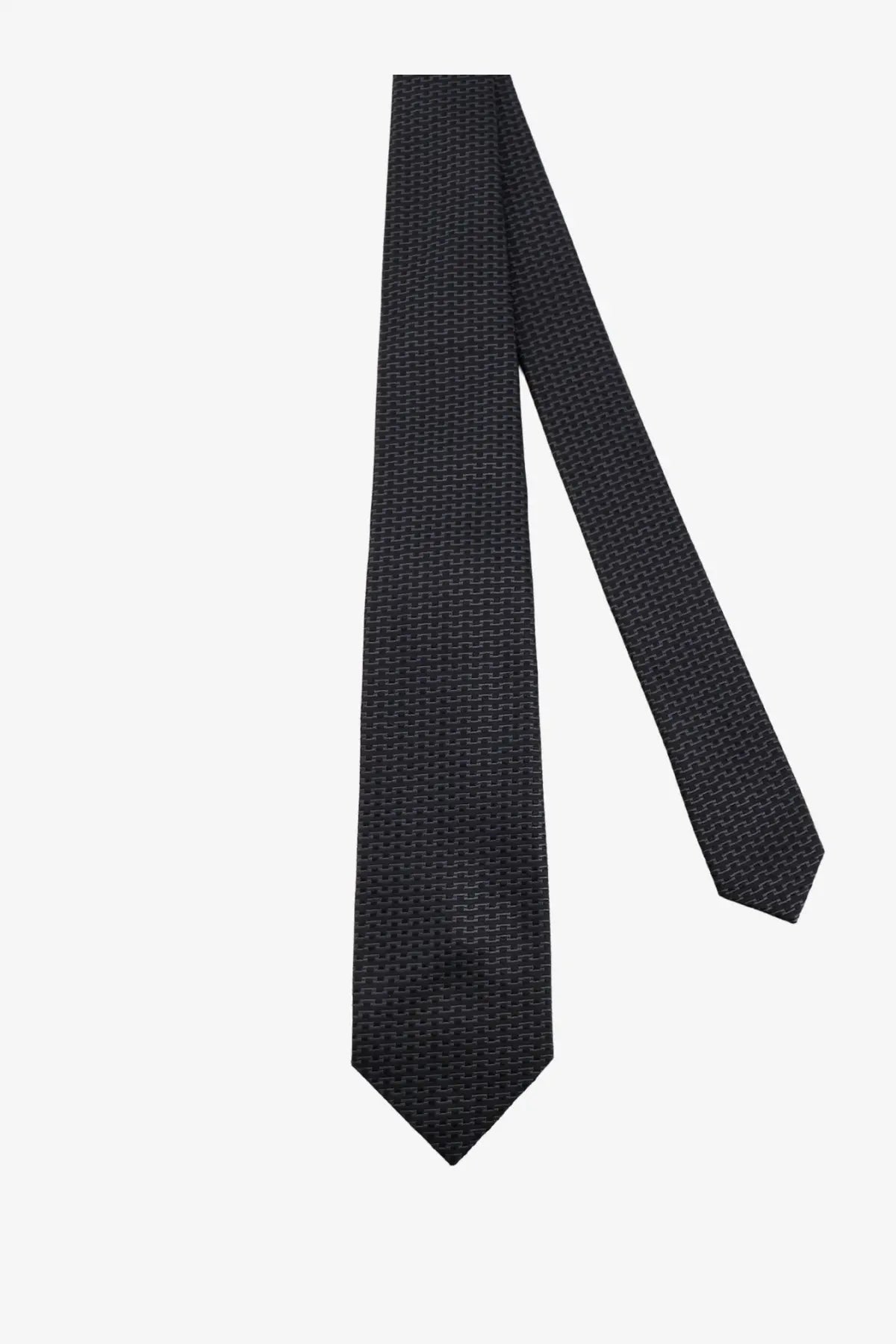 A kiton men’s multicolor silk tie with a sleek black woven texture