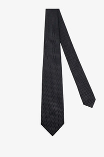 A kiton men’s multicolor silk tie with a sleek black woven texture