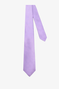A sleek solid lavender silk tie from Kiton with a classic pointed tip and smooth elegant finish for men
