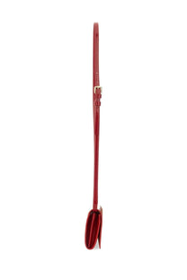 A sleek glossy red leather shoulder strap with gold-tone buckle and clasp for kiton womens kros bag red