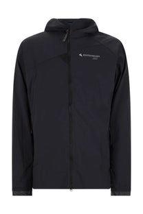 Klättermusen men’s giacca nal black hooded jacket with full-length zipper and subtle logo on the chest
