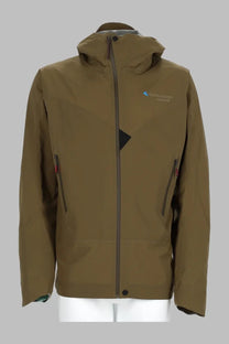 KläTtermusen men’s giacca Vingtor green waterproof olive hiking jacket with hood and zippered pockets