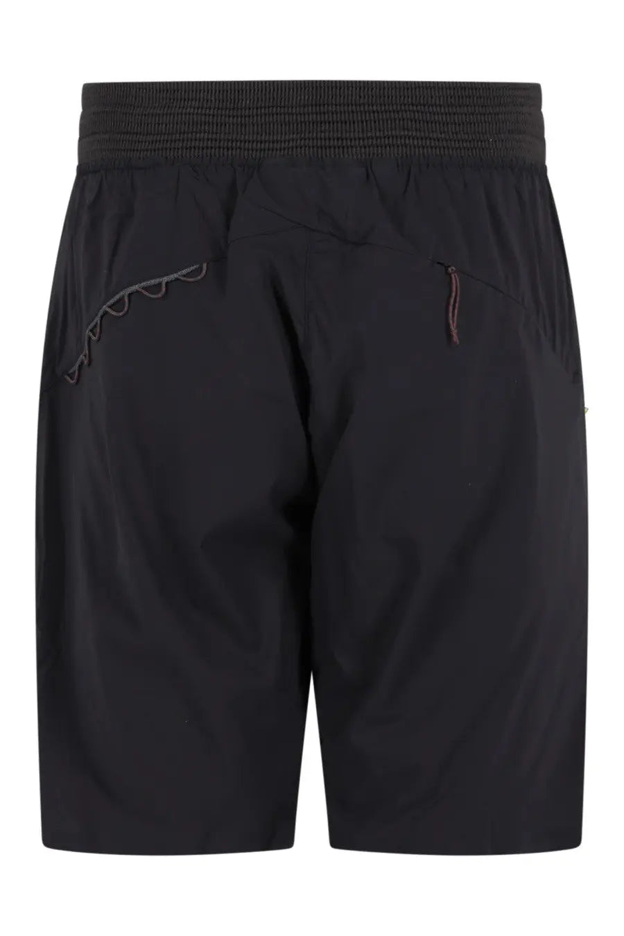 KläTtermusen men’s shorts nal con black shown from the back with ribbed elastic waistband and subtle embroidery