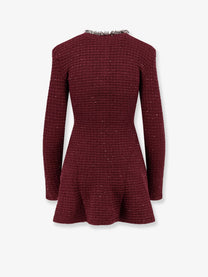 self-portrait Women's Knitted Bordeaux Dress Red, view 2