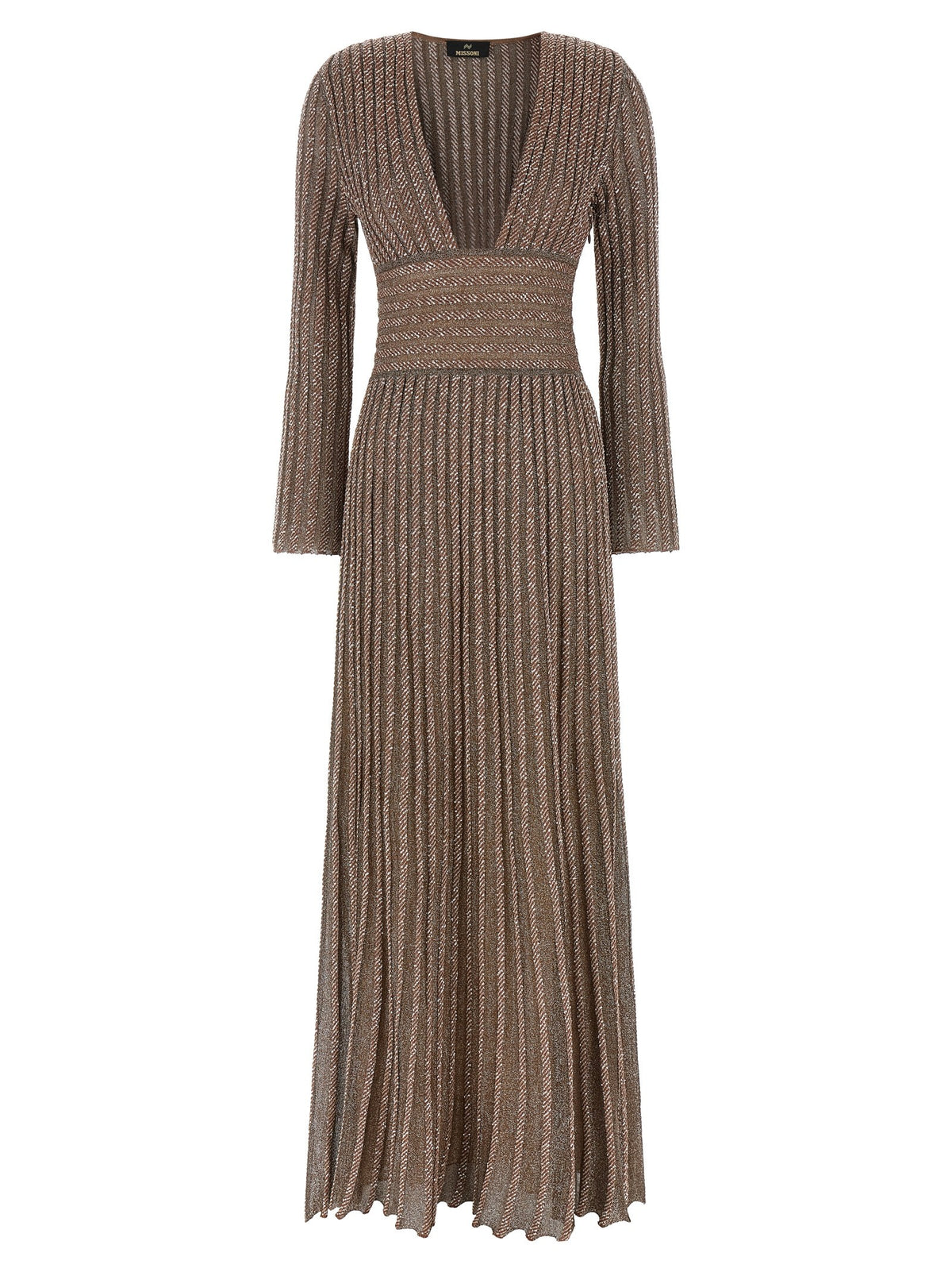 Missoni Knitted Metallic Dress Gold
