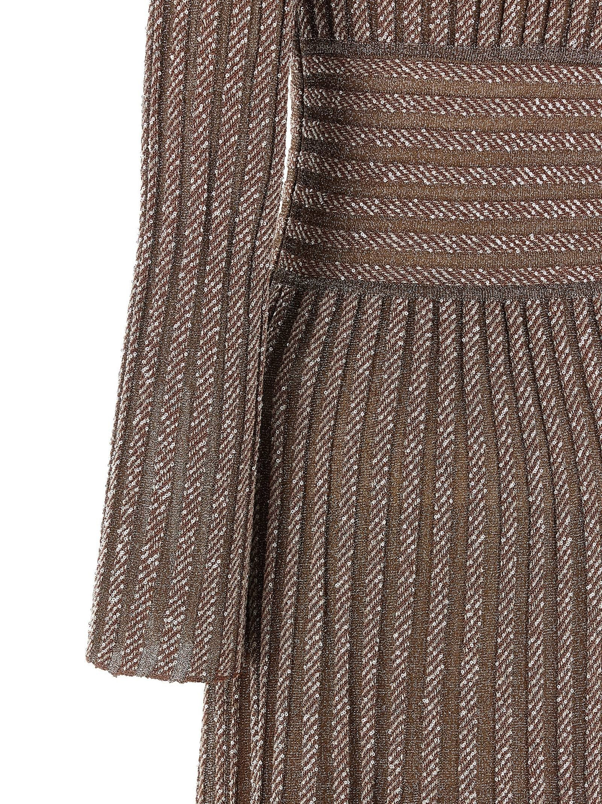 Missoni Knitted Metallic Dress Gold