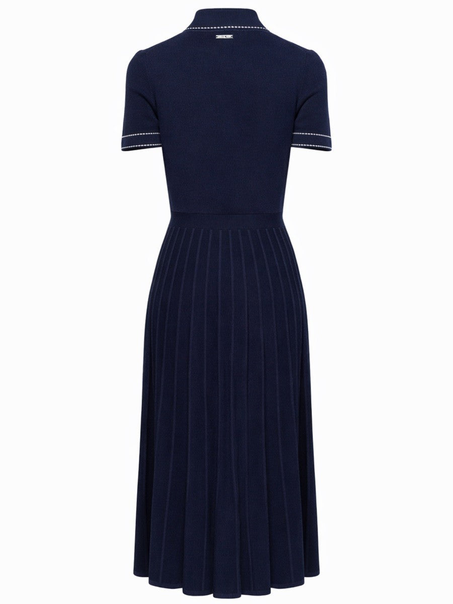 Michael Kors Women's Knitted Polo Shirt Dress Blue