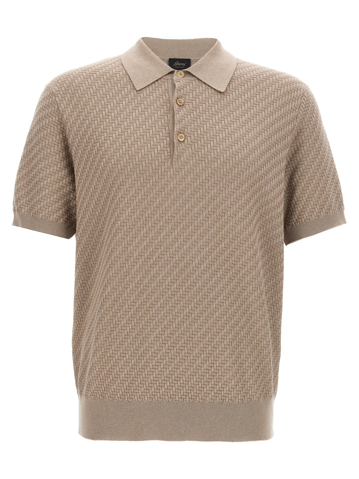 Brioni Knitted Polo Shirt Beige