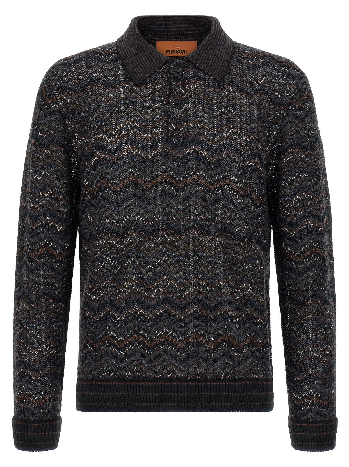 Missoni Knitted Polo Shirt Gold