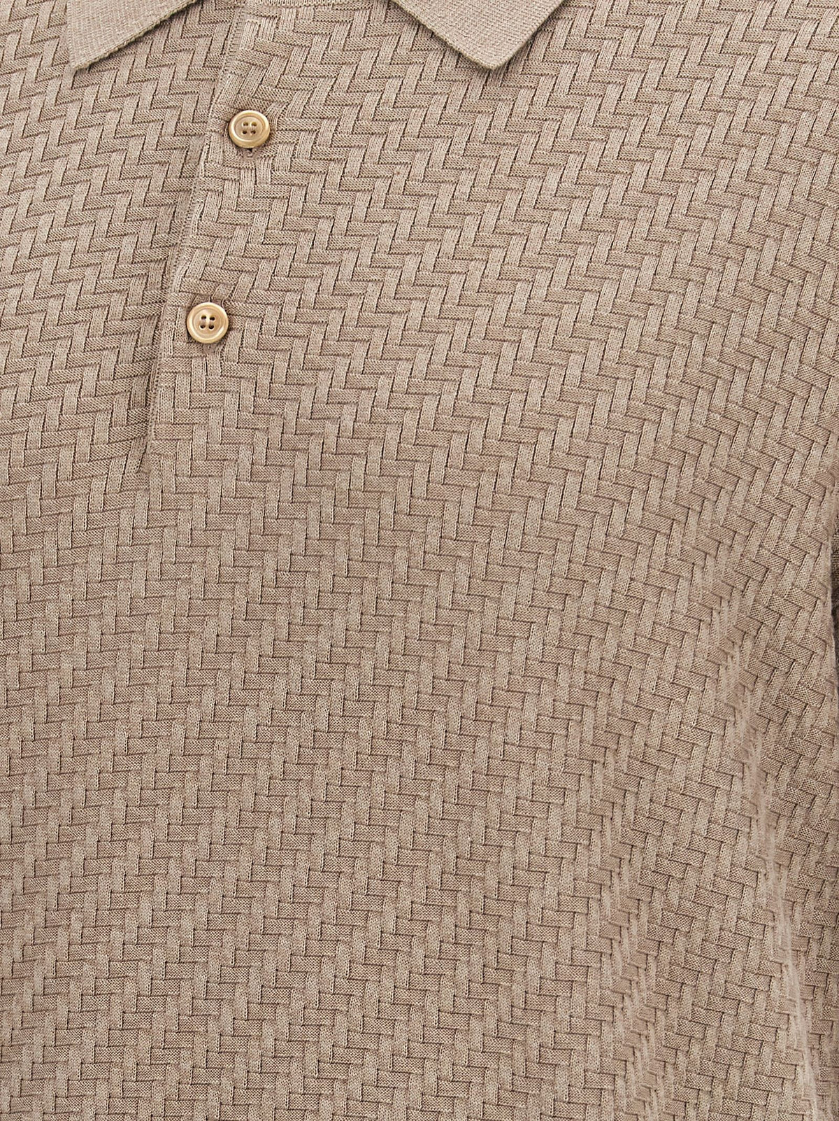 Brioni Knitted Polo Shirt Beige