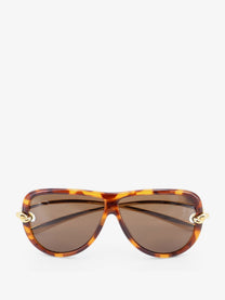 Bottega Veneta Women's Knot Aviator Acetate Sunglasses Brown