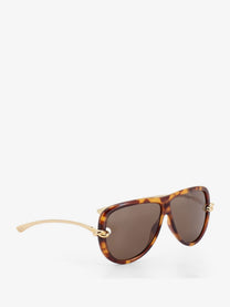 Bottega Veneta Women's Knot Aviator Acetate Sunglasses Brown