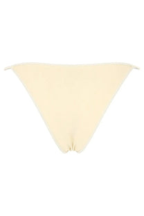 La Reveche women’s slip bikini ashar white cream triangle bottom with smooth fabric and thin side ties front view
