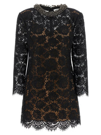 self-portrait Women's Black Lace Mini Dress Black