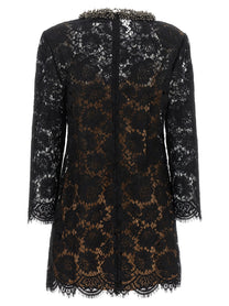 self-portrait Women's Black Lace Mini Dress Black