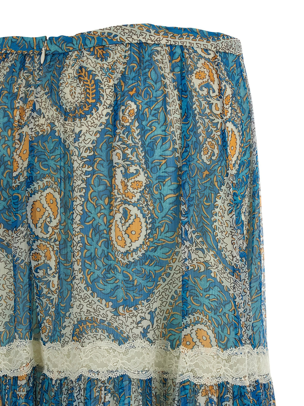 ETRO Lace Insert Skirt Blue