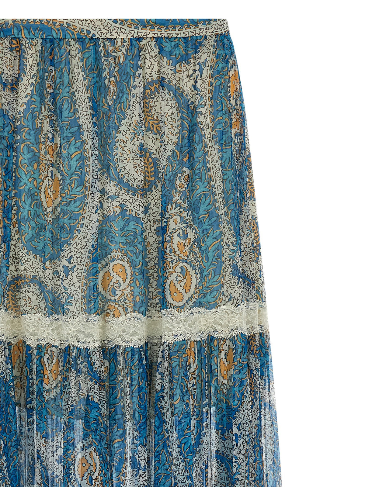 ETRO Lace Insert Skirt Blue