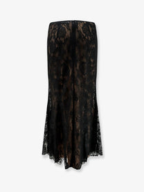 self-portrait Women's Lace Midi Skirt Black