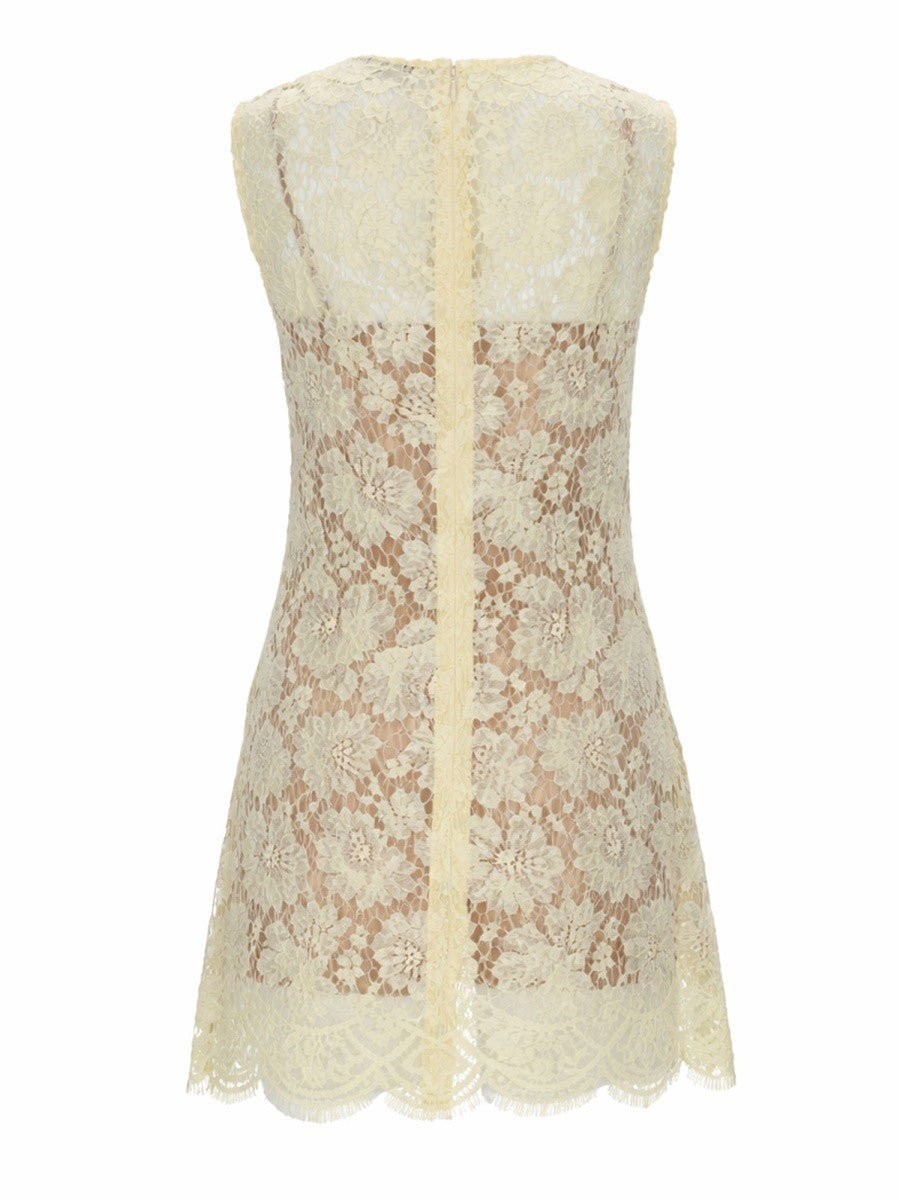 self-portrait Women's Lace Mini Dress Yellow