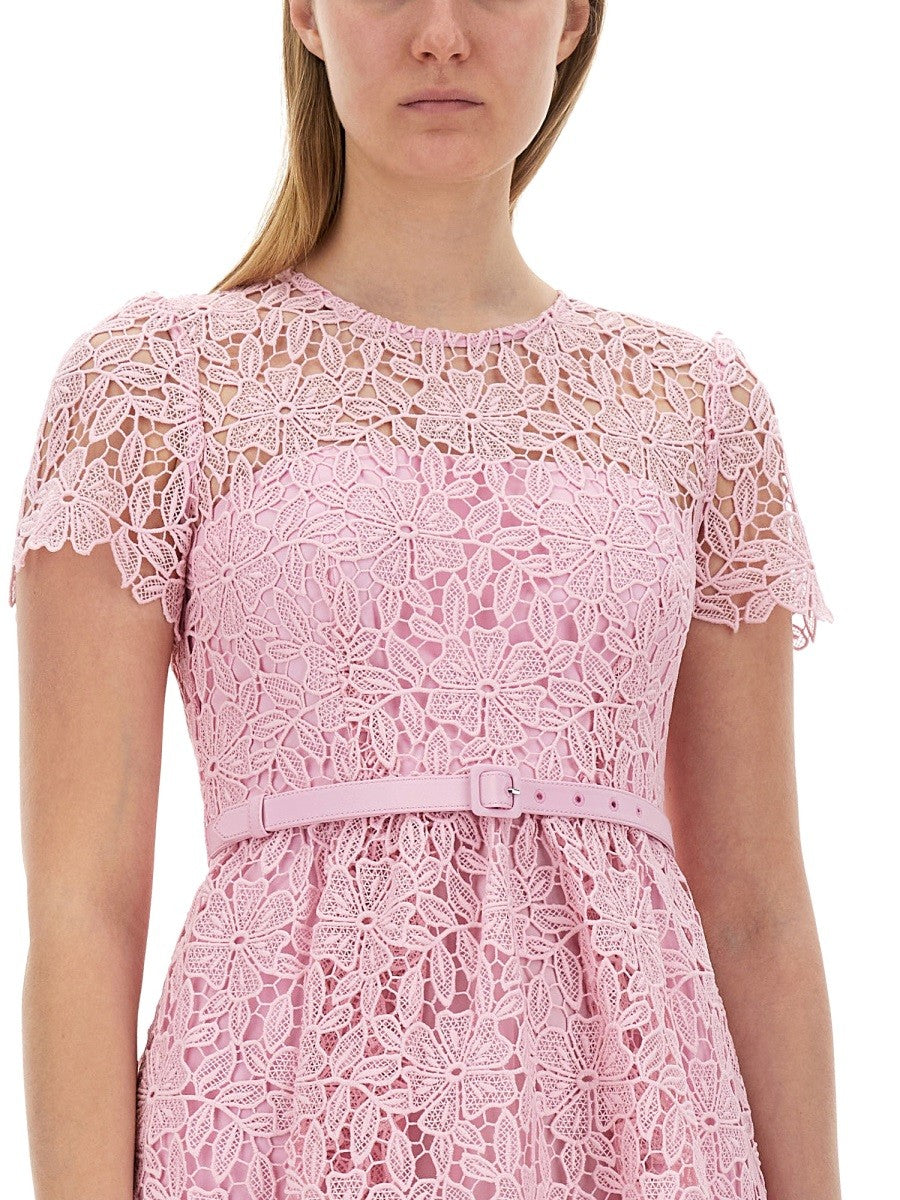 self-portrait Women's Lace Mini Dress Blue