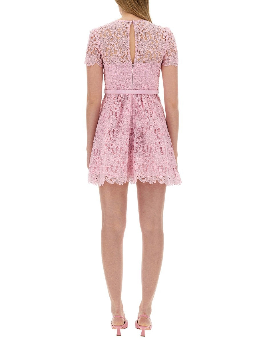 self-portrait Women's Lace Mini Dress Blue