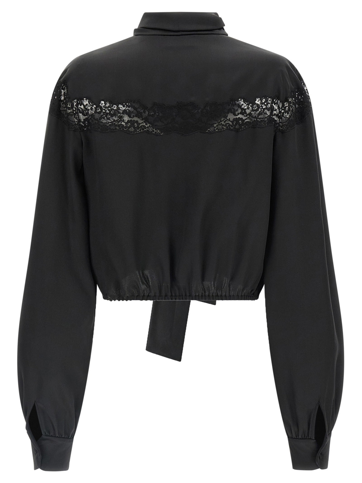 Saint Laurent Lace Silk Shirt Black