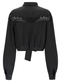 Saint Laurent Lace Silk Shirt Black
