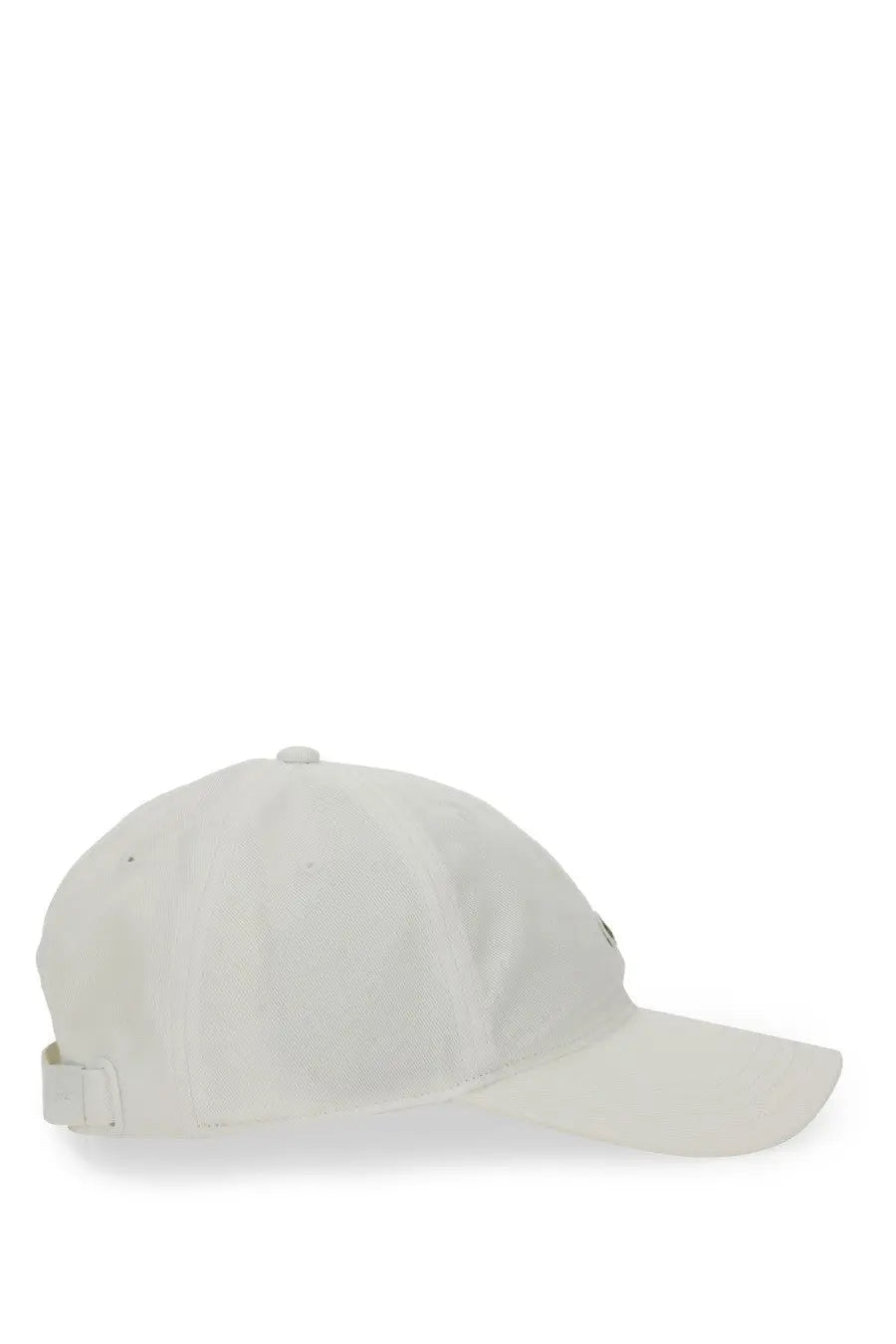 Lacoste men’s white baseball hat with structured crown curved brim made of soft cotton fabric