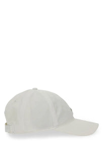Lacoste men’s white baseball hat with structured crown curved brim made of soft cotton fabric