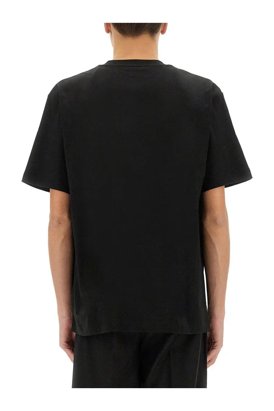 Lacoste men’s black cotton short-sleeved crew neck t-shirt showing front side