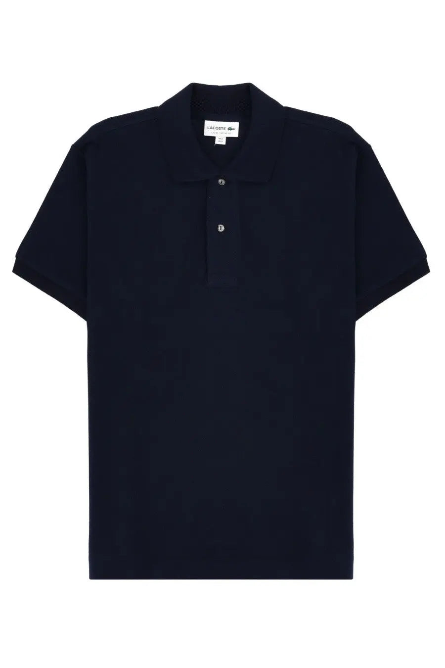 Lacoste men’s polo blue black polo shirt with classic collar two-button placket and breathable cotton fabric