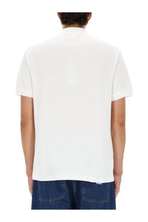 Lacoste men’s white polo shirt with short sleeves and classic collar featuring a minimalist design