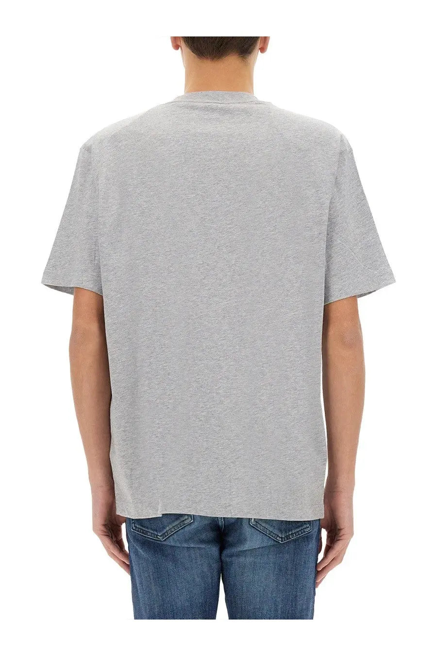 Lacoste men’s grey heathered cotton t-shirt with simple crew neck and short sleeves for casual wear
