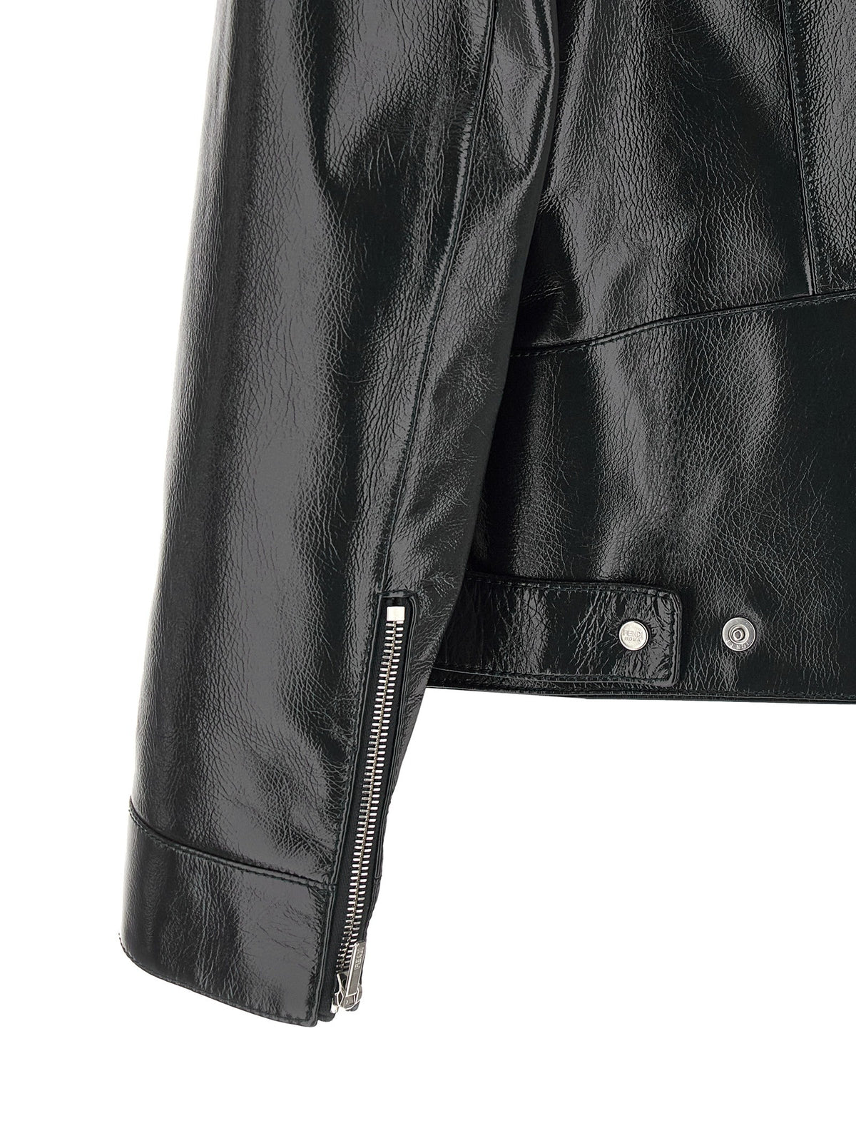 Fendi Lacquered Leather Blouson Blue