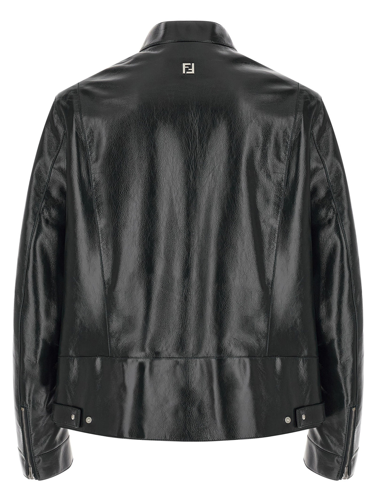 Fendi Lacquered Leather Blouson Blue