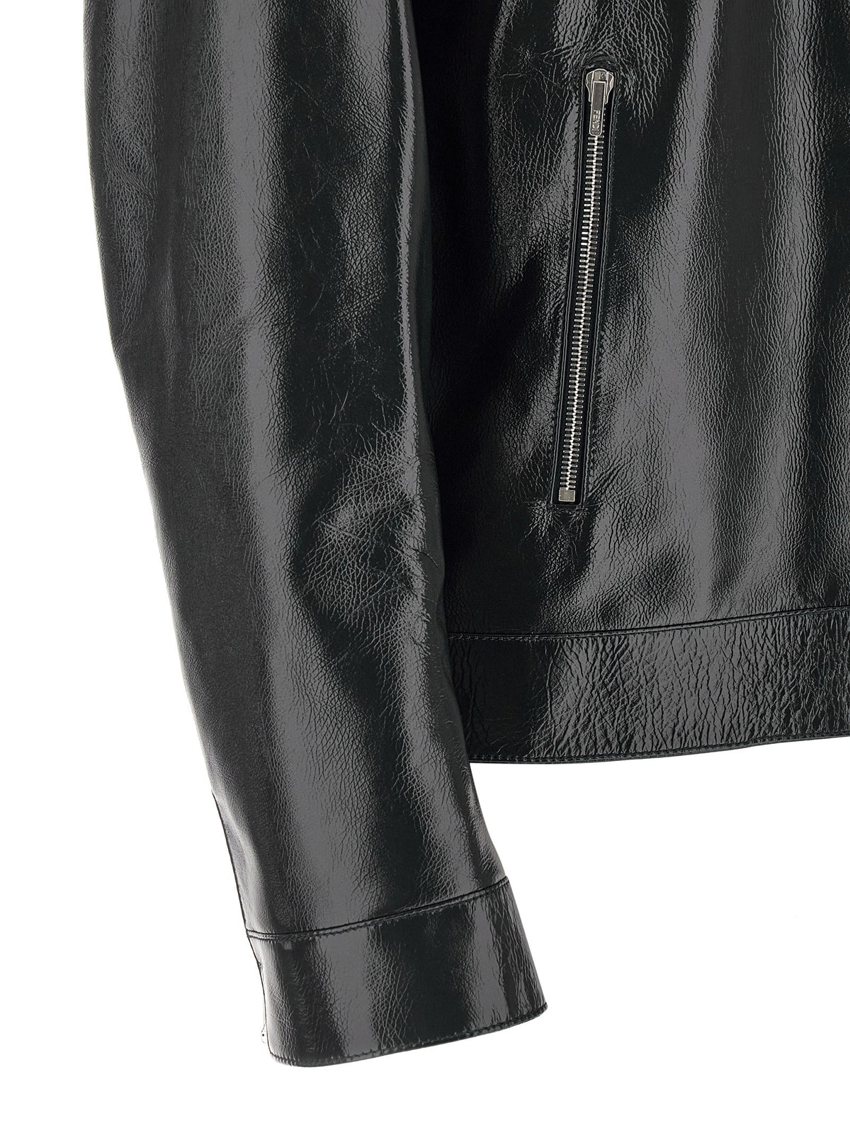 Fendi Lacquered Leather Blouson Blue