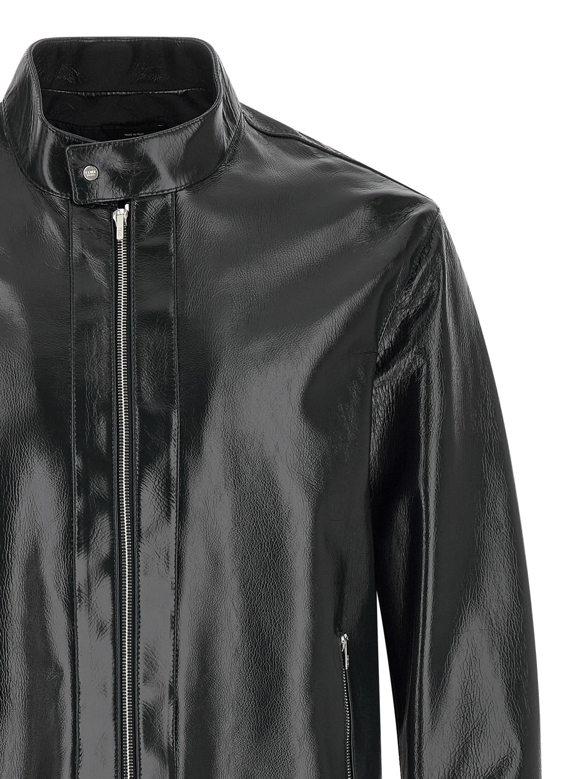 Fendi Lacquered Leather Blouson Blue