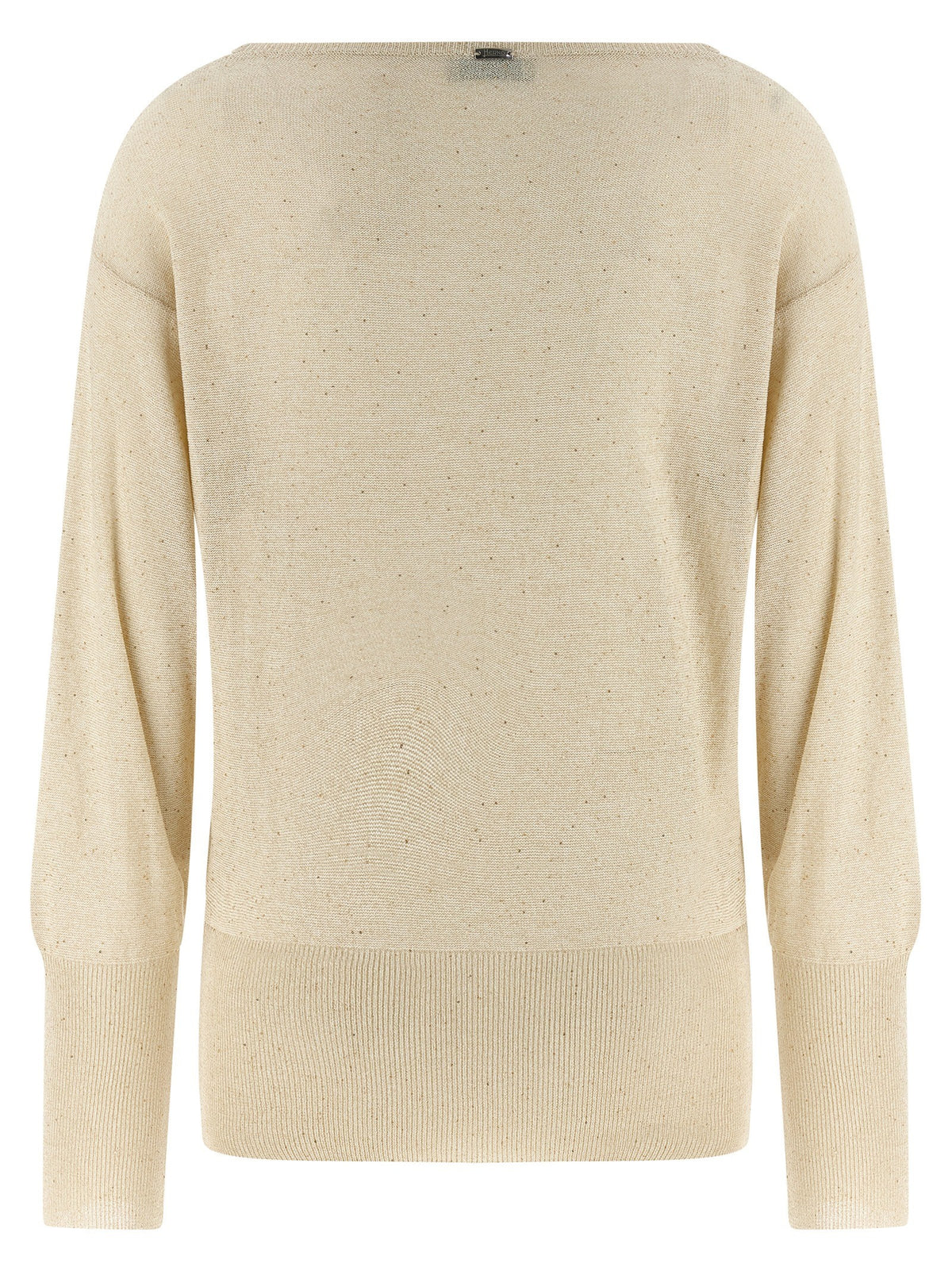 Herno Lamé and Sequin Yarn Sweater Beige