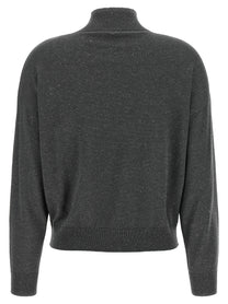 Peserico Lamé Thread Turtleneck Sweater Grey, view 2